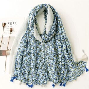 2/$30 Ladies Retro Blue Scarf 